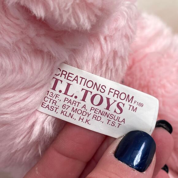 Weighted Floppy Pink Bunny Rabbit Plush TL Toys Bean Bottom Stuffed Animal Soft - Picture 10 of 11